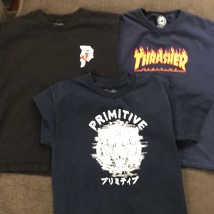 Boys primitive and thrasher t-shirts